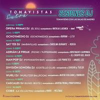 Confirmaciones djs Tomavistas Extra 2020 en el Parque Enrique Tierno Galván