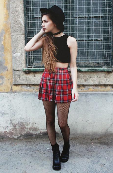 Outfit Falda Cuadros - Paperblog