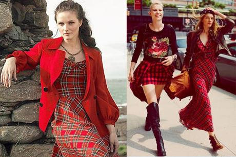 Falda Escocesa Outfit Falda Roja Cuadros