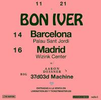 Aplazamiento de los conciertos de Bon Iver en España al 2021