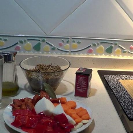 Receta de lentejas estofadas con chorizo en Thermomix