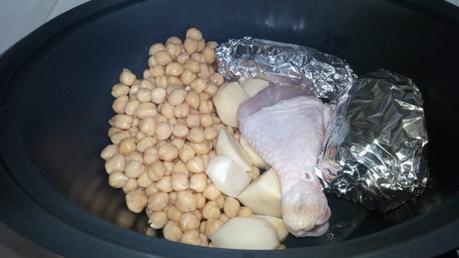 Ponemos el resto de los ingredientes en el varoma y lo programamos para cocinar