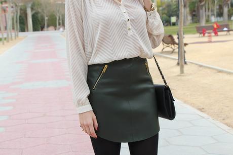 Look Falda Polipiel Verde