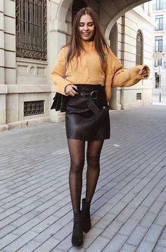 Look Falda Polipiel Verde