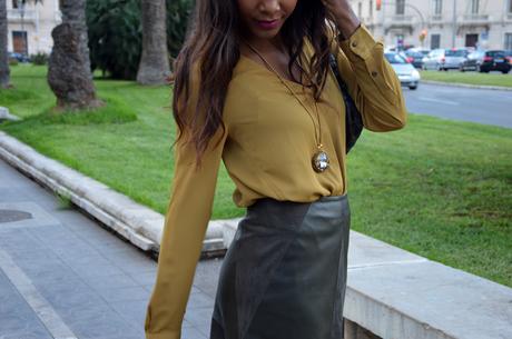 Look Falda Polipiel Verde