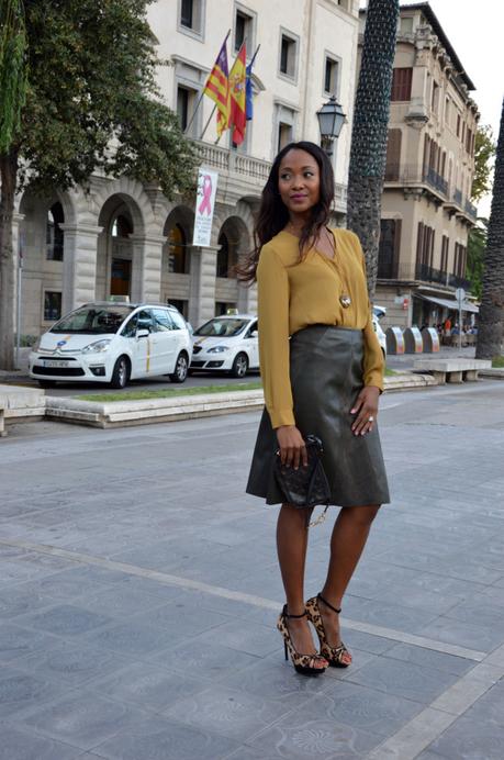 Look Falda Polipiel Verde