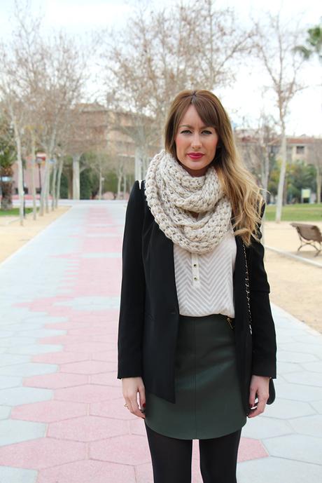 Look Falda Polipiel Verde