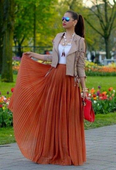 Falda Plisada Roja Outfit - Paperblog