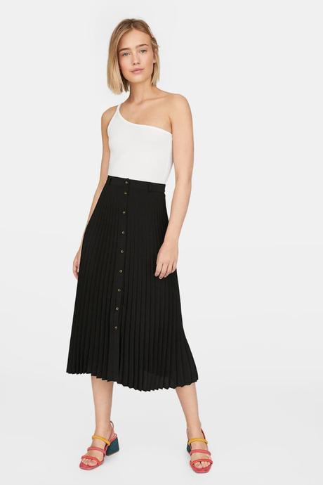 Falda Plisada Roja Stradivarius