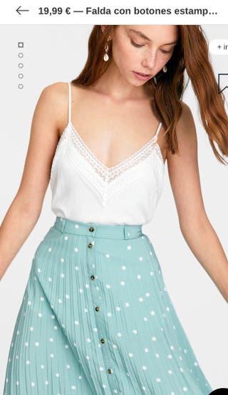 Falda Plisada Roja Stradivarius