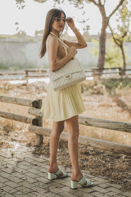 VESTIDO AMARILLO PLISADO - HAUL TENDENCIAS ZARA NUEVA TEMPORADA escote halter