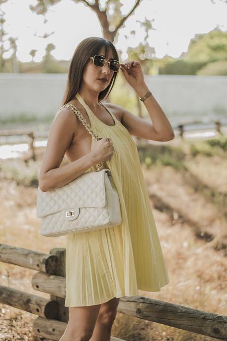 VESTIDO AMARILLO PLISADO - HAUL TENDENCIAS ZARA NUEVA TEMPORADA bolso inspiración chanel