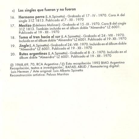 Almendra - Cronología (Primer álbum y Singles - 1969 - 1992) Almendra - Cronología (Primer álbum y Singles - 1969 - 1992)