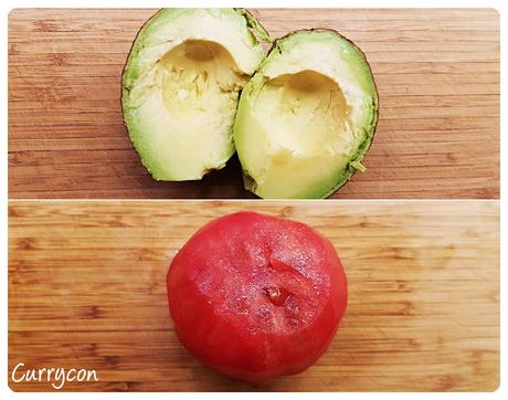 Tostada con tomate y aguacate Tostada con tomate y aguacate