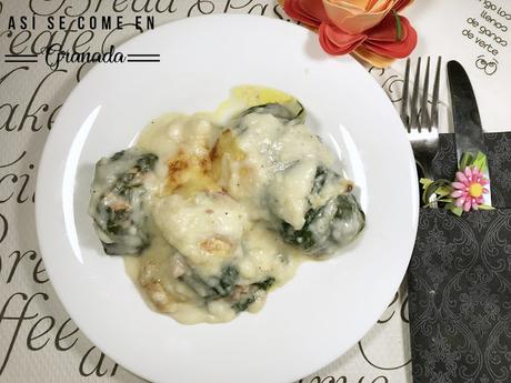 Acelgas rellenas gratinadas. Juego de blogueros 2.0 Acelgas rellenas gratinadas. Juego de blogueros 2.0