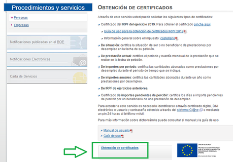 Como solicitar certificados al SEPE Online