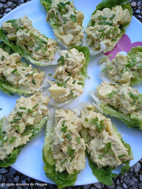 BARQUITAS DE LECHUGA CON POLLO BARQUITAS DE LECHUGA CON POLLO