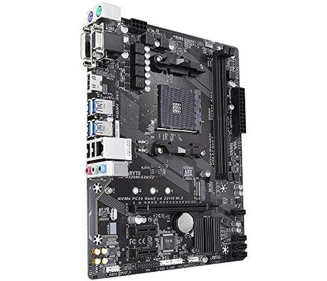 Gigabyte GA-A320M-S2H V2 (Rev. 1.1) Socket AM4 AMD B350 Micro ATX - Placa Base (DDR4-SDRAM, DIMM, 2133,2400,2667,2933,3200 MHz, Dual, 32 GB, AMD)