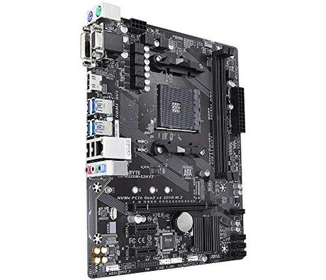 ¿Como montar un PC para ofimática? Gigabyte GA-A320M-S2H V2 (Rev. 1.1) Socket AM4 AMD B350 Micro ATX - Placa Base (DDR4-SDRAM, DIMM, 2133,2400,2667,2933,3200 MHz, Dual, 32 GB, AMD)