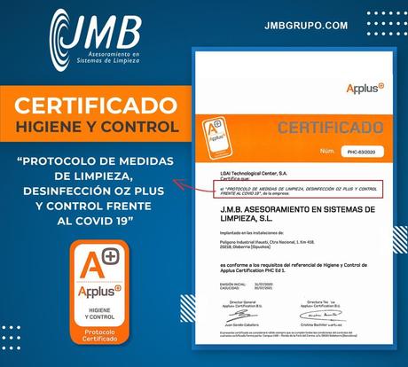 JMB GRUPO certifica, con Applus, su protocolo frente al COVID19 JMB GRUPO certifica, con Applus, su protocolo frente al COVID19