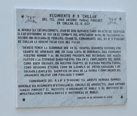 A 89 años de su muerte (1931-2020) un recordatorio del homenaje rendido al soldado conscripto Juan de Dios Olivares por el Regimiento N° 9 de Chillán