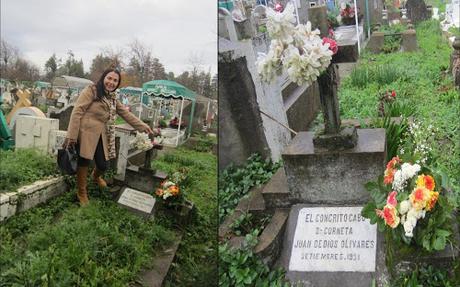Primera visita al Cementerio Municipal de Chillán, un frio día de invierno. Compré una flores para poner en su tumba.