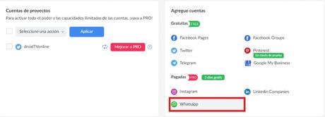Publicación programada en Whatsapp