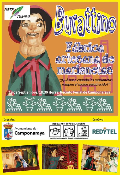 Nath teatro presenta este fin de semana su obra “Burattino, Fábrica internacional de marionetas” en bembibre y Camponaraya