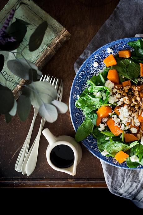 ENSALADA DE CALABAZA Y ESPINACAS