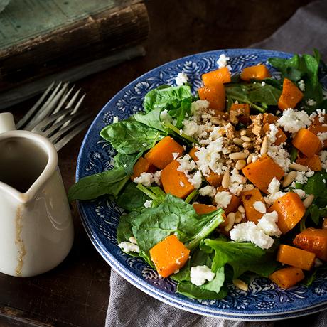 ENSALADA DE CALABAZA Y ESPINACAS