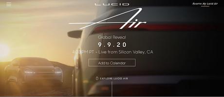 Lucid motors lanzará mañana su sedán de Lujo.