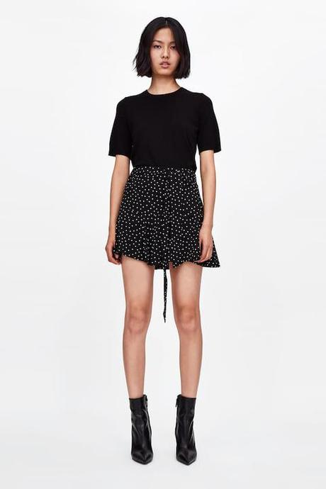 Falda Bermuda Botones Zara