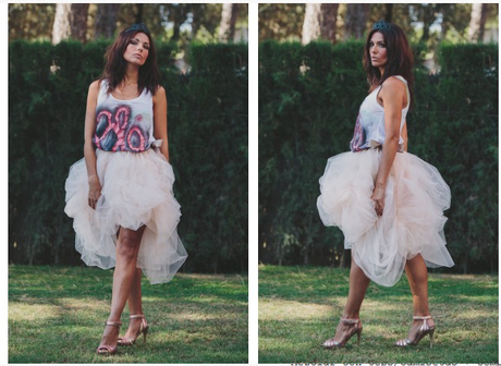 Falda Tul Azul Turquesa