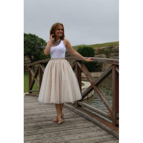 Falda Tul Azul Turquesa