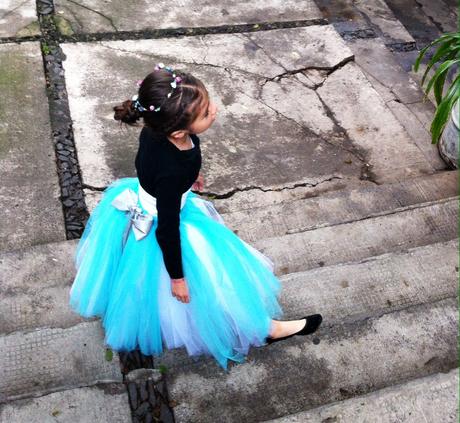 Falda Tul Azul Turquesa