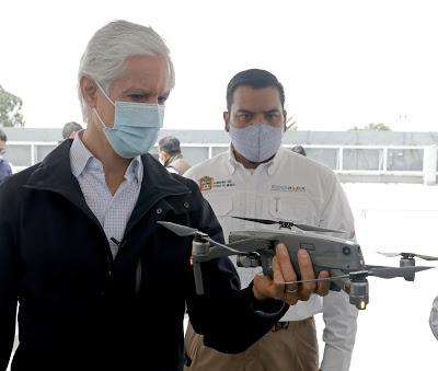 SEÑALA ALFREDO DEL MAZO QUE USO DE DRONES FORTALECE LAS ACCIONES DE SEGURIDAD Y VIGILANCIA EN EDOMÉX