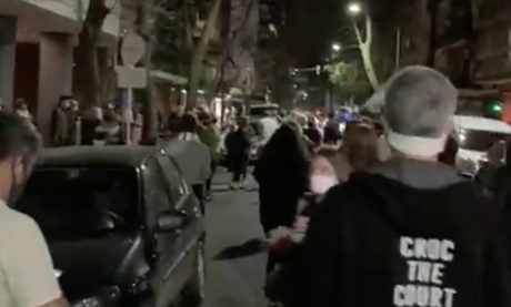 Protesta en Belgrano ante la posible llegada de Lazaro Baez