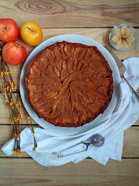 Receta de tarta flan de manzana, canela, postre, merienda, pastel, fácil, rico, con horno, Cuca Receta de tarta flan de manzana, canela, postre, merienda, pastel, fácil, rico, con horno, Cuca