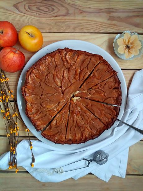 Receta de tarta flan de manzana, canela, postre, merienda, pastel, fácil, rico, con horno, Cuca Receta de tarta flan de manzana, canela, postre, merienda, pastel, fácil, rico, con horno, Cuca