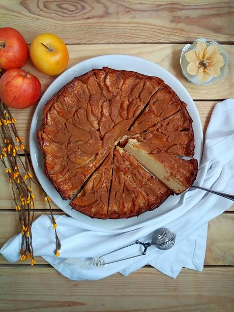 Receta de tarta flan de manzana, canela, postre, merienda, pastel, fácil, rico, con horno, Cuca Receta de tarta flan de manzana, canela, postre, merienda, pastel, fácil, rico, con horno, Cuca