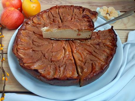 Receta de tarta flan de manzana, canela, postre, merienda, pastel, fácil, rico, con horno, Cuca Receta de tarta flan de manzana, canela, postre, merienda, pastel, fácil, rico, con horno, Cuca