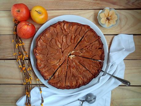 Receta de tarta flan de manzana, canela, postre, merienda, pastel, fácil, rico, con horno, Cuca Receta de tarta flan de manzana, canela, postre, merienda, pastel, fácil, rico, con horno, Cuca