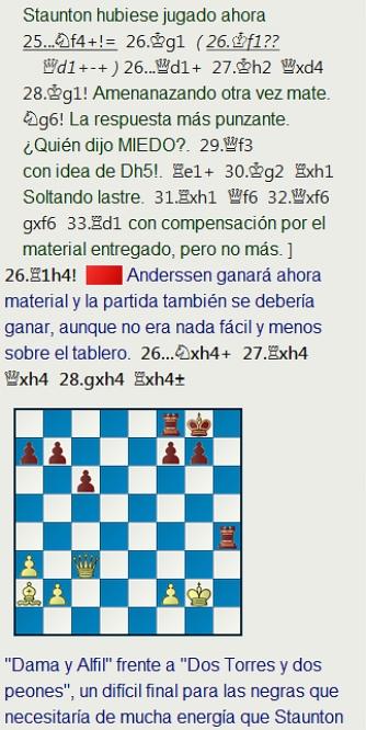 3 a 0 para Anderssen en una complicada partida del Torneo Internacional de Londres de 1851 3 a 0 para Anderssen en una complicada partida del Torneo Internacional de Londres de 1851