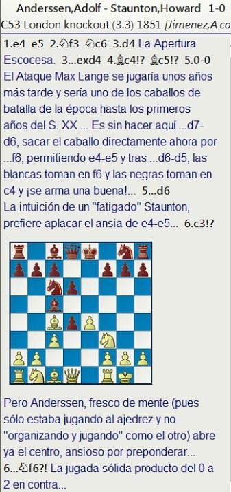 3 a 0 para Anderssen en una complicada partida del Torneo Internacional de Londres de 1851 3 a 0 para Anderssen en una complicada partida del Torneo Internacional de Londres de 1851