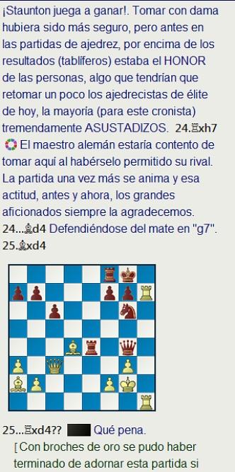 3 a 0 para Anderssen en una complicada partida del Torneo Internacional de Londres de 1851 3 a 0 para Anderssen en una complicada partida del Torneo Internacional de Londres de 1851