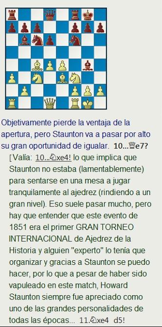 3 a 0 para Anderssen en una complicada partida del Torneo Internacional de Londres de 1851 3 a 0 para Anderssen en una complicada partida del Torneo Internacional de Londres de 1851
