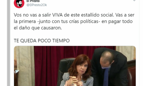 Detuvieron al youtuber que amenazo a Cristina Kirchner por Twitter