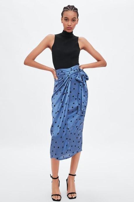 Falda Roja Lunares Zara