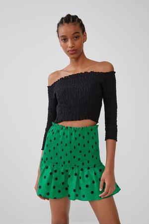 Falda Roja Lunares Zara