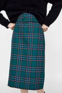 Falda Lapiz Cuadros Zara